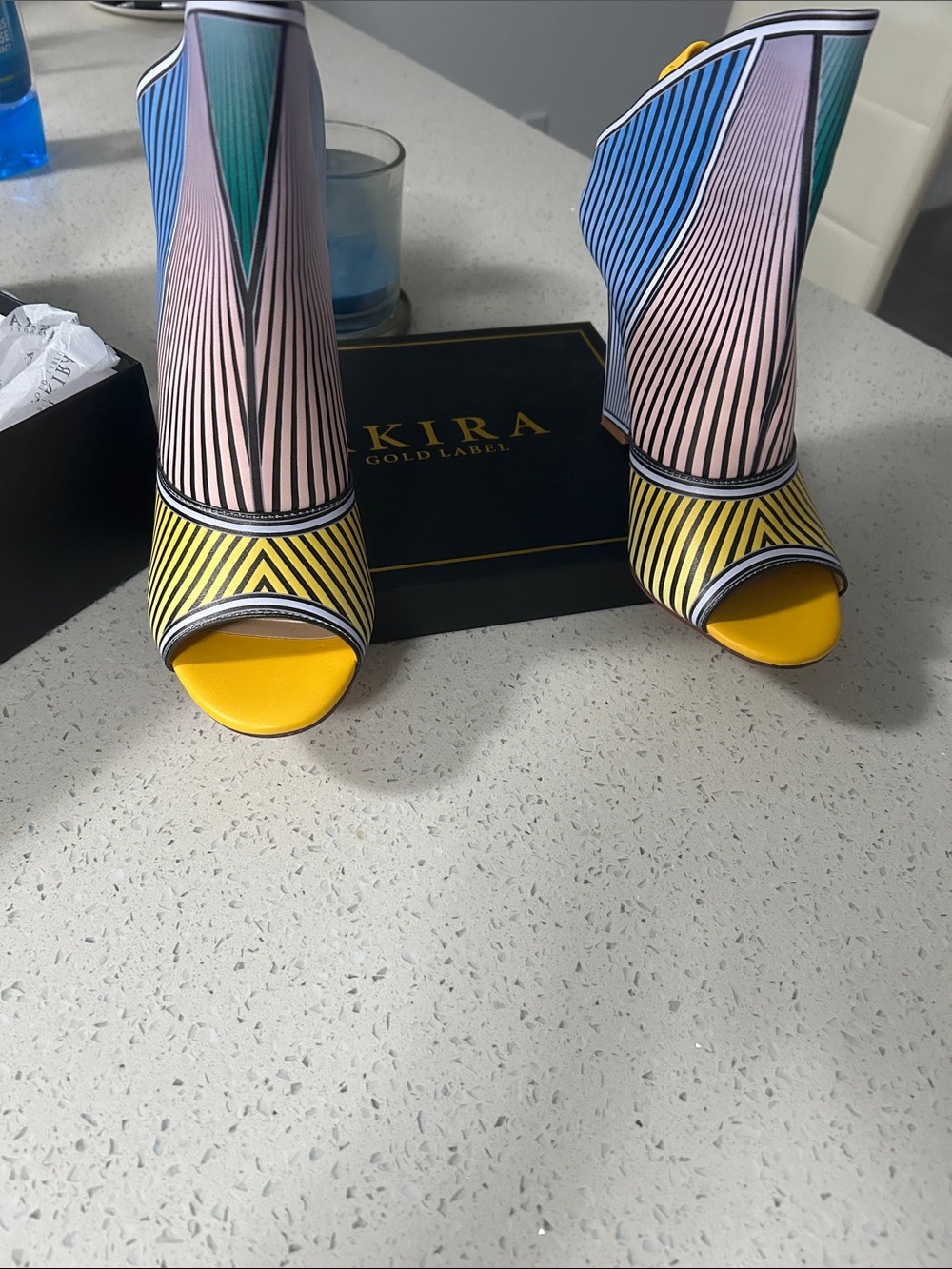Multicolor Striped Wedge Sandals - Women’s Statement Wedges